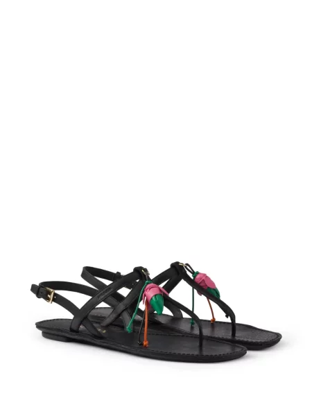 Sandale Prada din piele fără toc negru