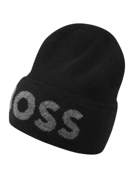 BOSS Čiapka s prímesou vlny čierna