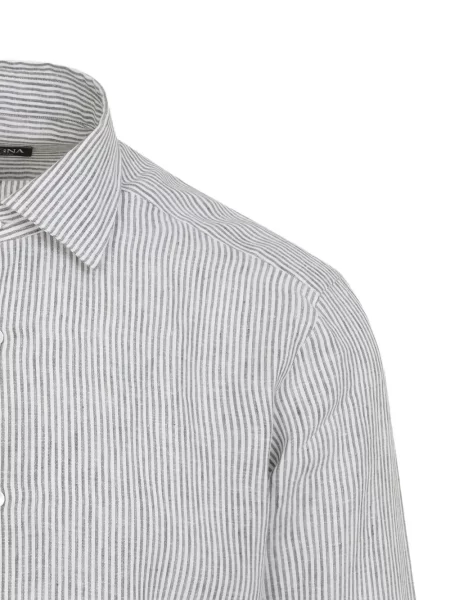 Раирана риза Zegna на райета бяло