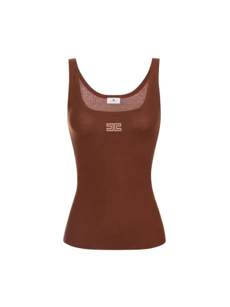 Top Elisabetta Franchi wełniany brązowy
