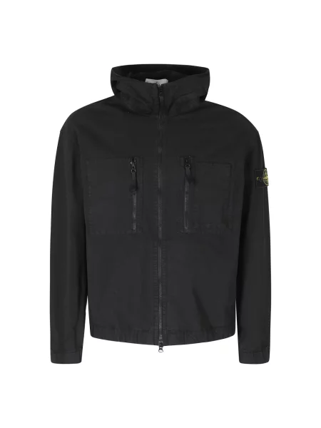 Kurtka Stone Island z kapturem z kamieniami czarna