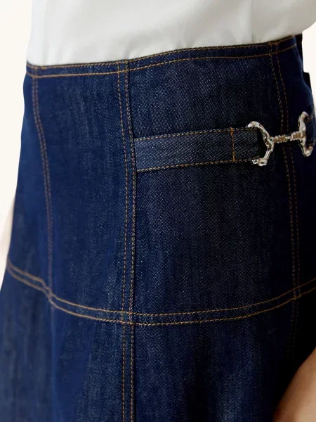 Oui Džínová Sukně tmavě modrá