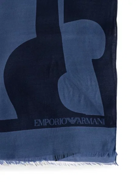 Шал Emporio Armani с принт синьо