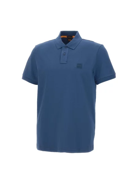 Koszulka polo Boss z krótkim rękawem niebieska