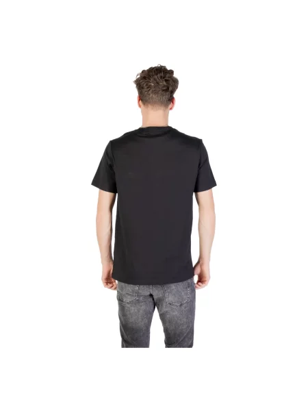 BOSS t-shirt plażowy czarny wzorzysty niebieska