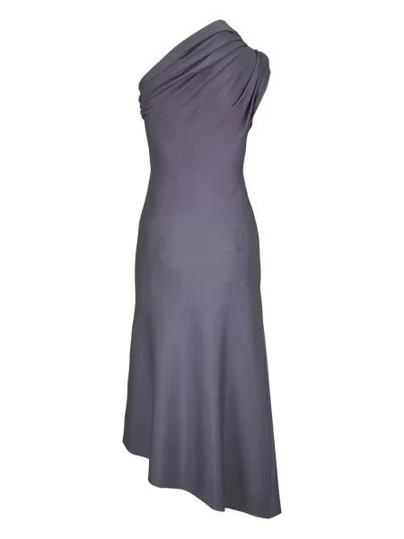 Rochie Khaite cu un umăr gol de costum gri