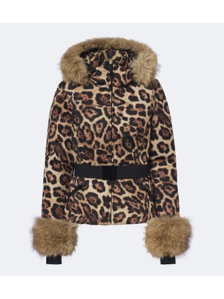 Geacă de schi Goldbergh cu imagine cu model leopard maro