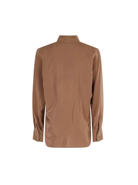 Jedwabna bluzka Max Mara Studio wiązana beżowa