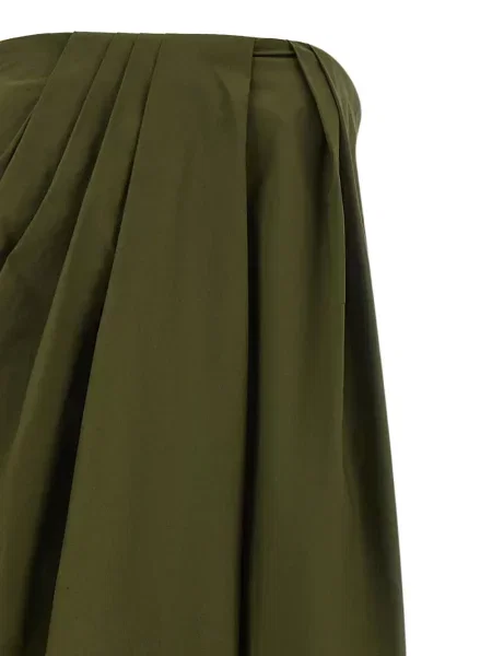 Rochie maxi Armarium asimetrică drapată verde