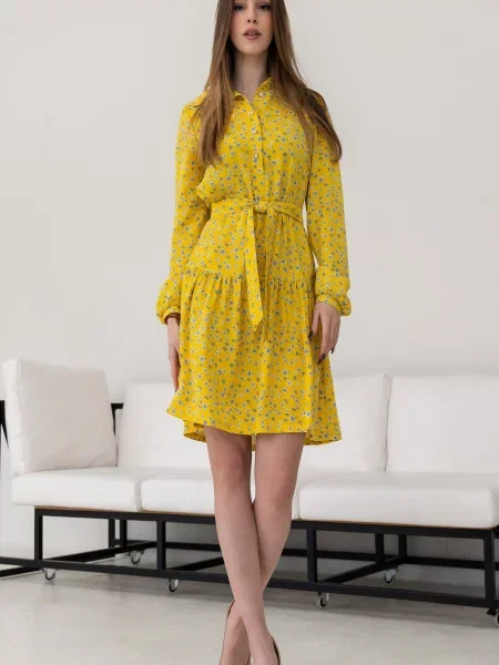 Сукня міні RiMari віскоза/модал жовтий
