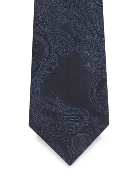 Cravată Etro de mătase cu model paisley negru