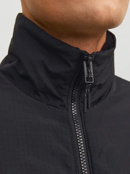 Geacă Jack & Jones din fleece negru