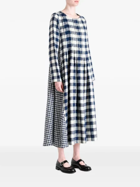 Rochie midi Pero în carouri albastru