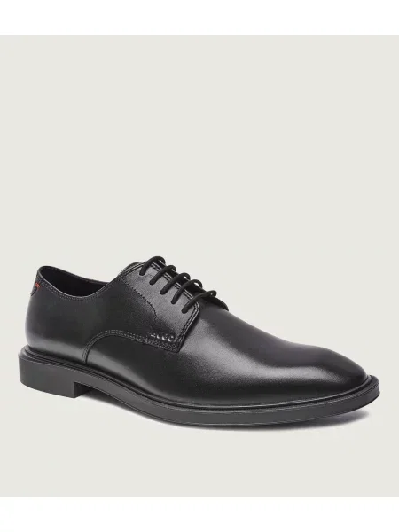 HUGO De piele pantofi derby Gryff negru