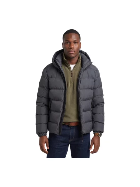 Kurtka puchowa Superdry z kapturem szara