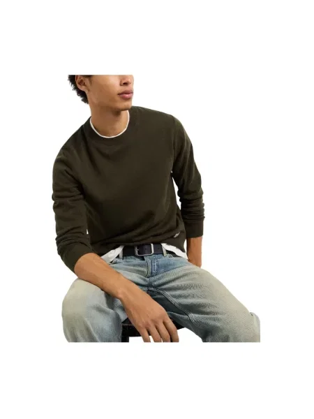 Sweter Pepe Jeans z okrągłym dekoltem zielony
