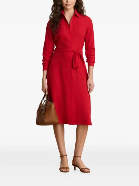 Cu centură rochie midi Lauren Ralph Lauren roșu