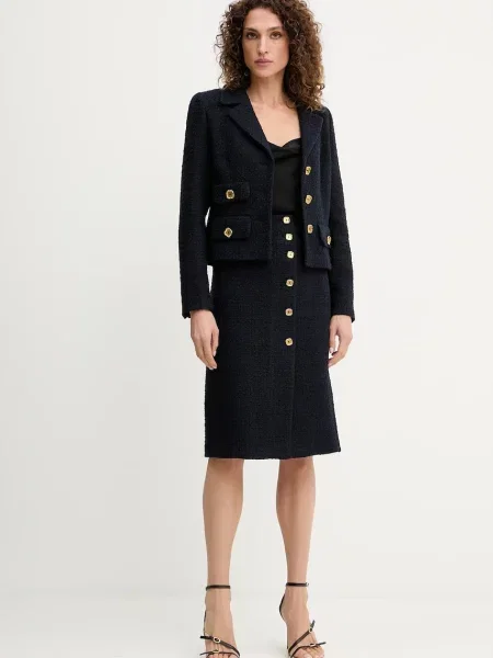 Піджак з домішкою вовни Luisa Spagnoli однобортний однотонний синій