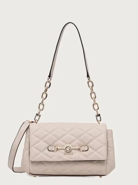 Guess geantă crossbody pentru femei cu imitație de piele FRANCES bej