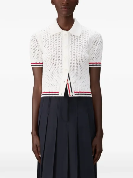 Cardigan Thom Browne scurt alb