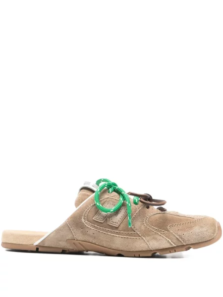 Papuci tip mules Miu Miu din piele de căprioară