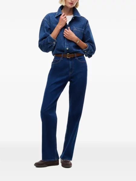 Blugi drepți Tommy Hilfiger cu autograf albastru