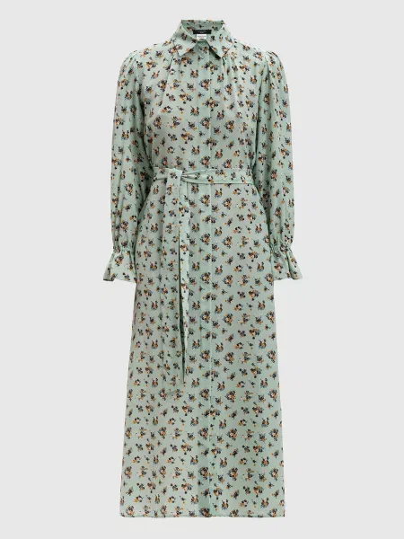 Сукня міді TAFFY із шовку в квітковий принт Max Mara Weekend зелена