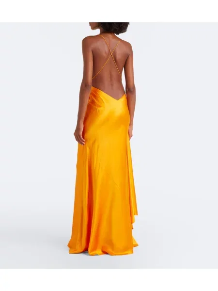 Rochie Alex Perry din satin asimetrică portocaliu