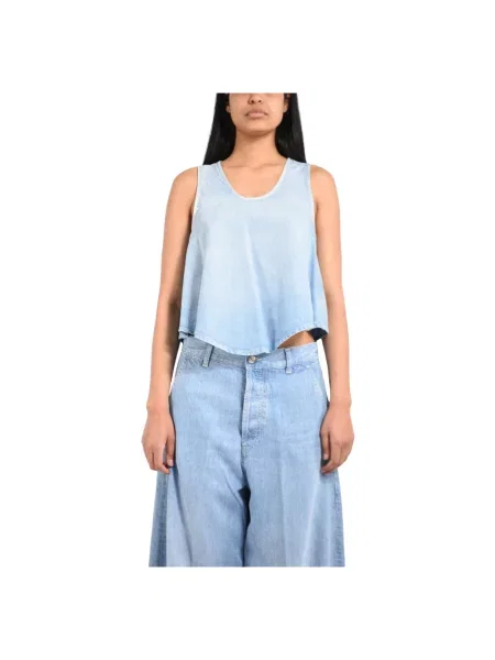 Szerokie jeansy Dondup niebieskie