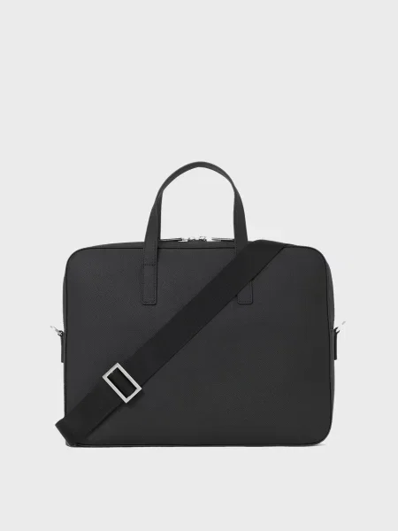 Шкіряна сумка для ноутбука Karl Lagerfeld чорна