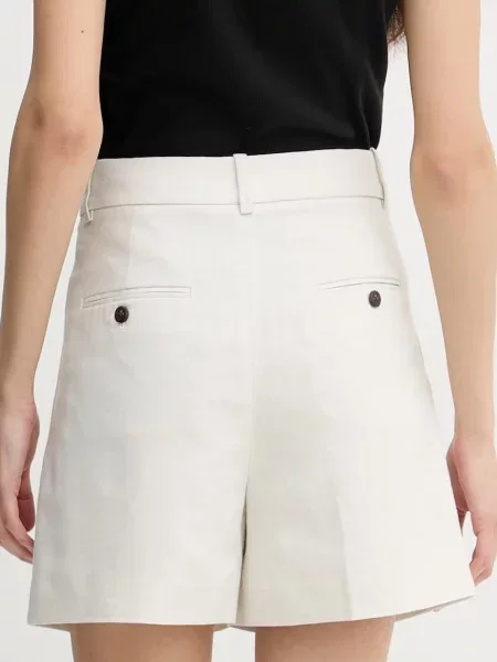 Calvin Klein Jeans szorty z dodatkiem lnu beżowe