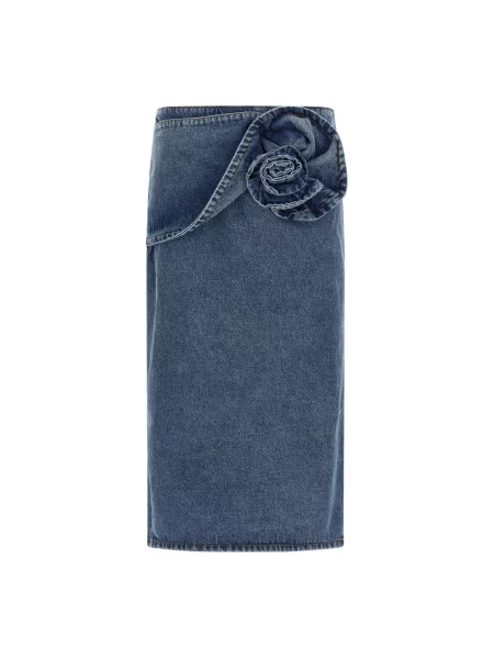 Spódnica jeansowa Magda Butrym do kolan niebieska