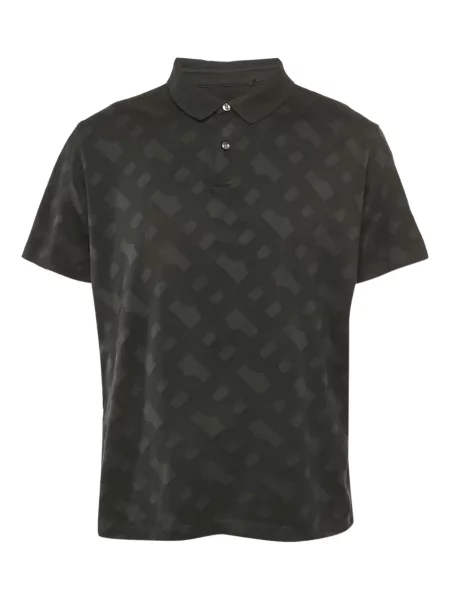 Polo Boss cu imprimeu geometric negru