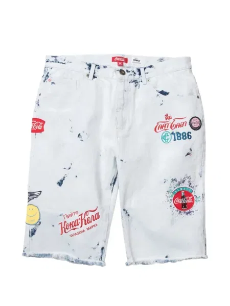 Pantaloni scurți Staple alb
