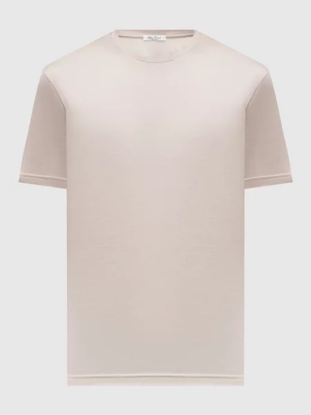 Шелковая футболка Stefan Brandt бежевая