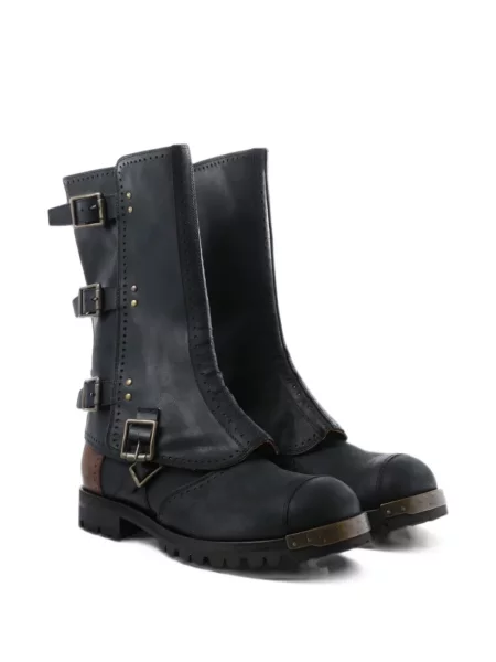 Brogues Ziggy Chen cu cataramă cu bretele negru