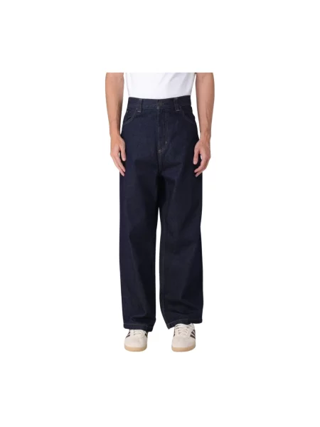Szerokie jeansy Carhartt Wip niebieskie