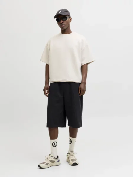 Повсякденні шорти JACK & JONES OWEN FALLS SWEAT SHORTS бавовна/поліестер чорний