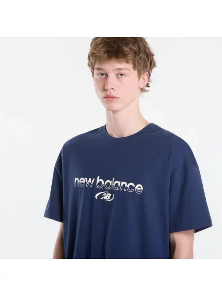 T-shirt New Balance Trackside T-Shirt Nb Navy XL ναυτικό