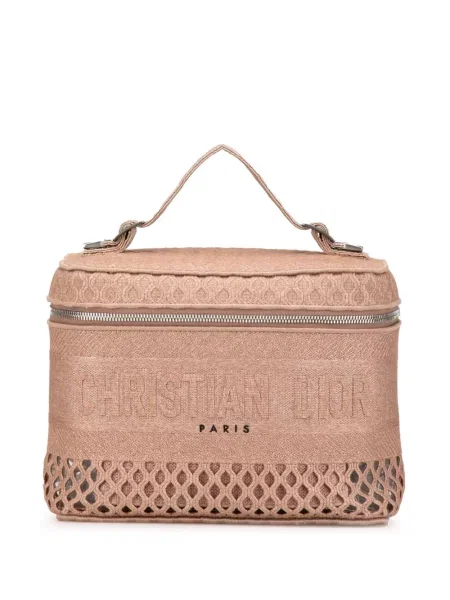 Kabelka Christian Dior Pre-owned s výšivkou se síťovinou růžová