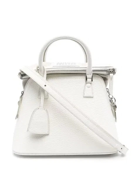 Geanta de piele Maison Margiela din piele alb