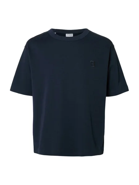 SELECTED HOMME Tricou SLHCHESTER închis albastru