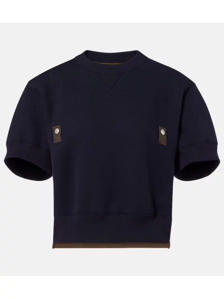Top Sacai z twillu niebieski