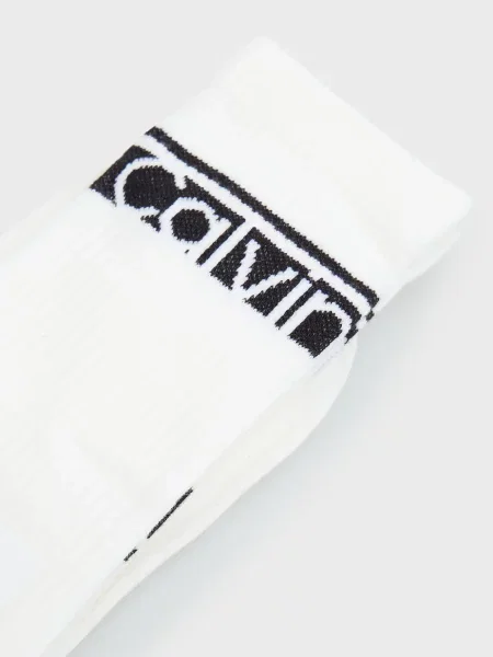 Носки Calvin Klein в полоску с автографом белые