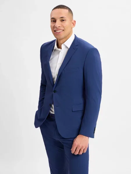 Finshley & Harding kurtka modułowa Steven Mężczyźni Modern Fit Sztuczne włókno jednolity 24 niebieski