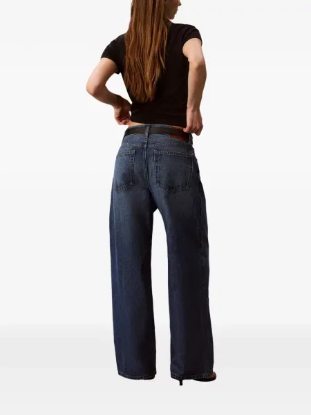 Blugi cu picior larg Calvin Klein albastru