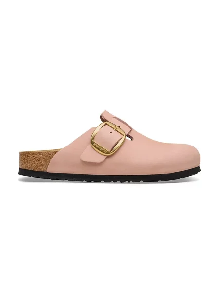 Usnjeni natikači Birkenstock Boston Big Buckle roza