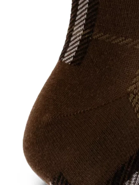 Карирани чорапи Burberry кафяво