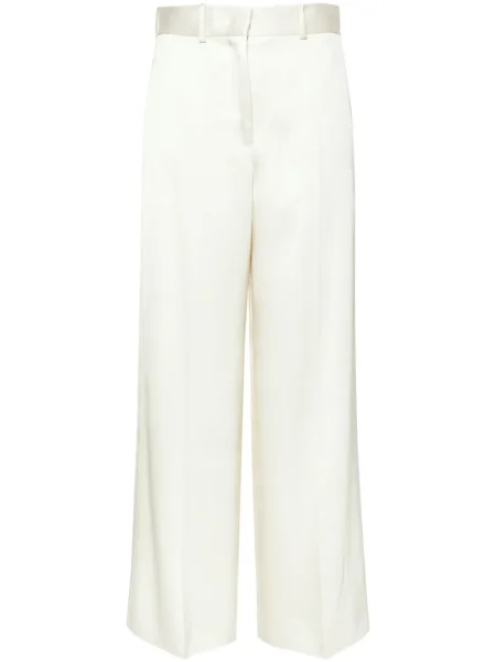 Pantaloni Jil Sander cu talie înaltă din țesătură twill