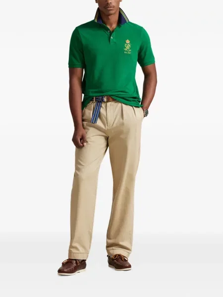 Pruhované stahovací šňůrka tričko Polo Ralph Lauren s autogramem modré